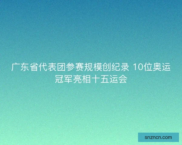 广东省代表团参赛规模创纪录 10位奥运冠军亮相十五运会 广东省代表团参赛规模创纪录 10位奥运冠军亮相十五运会